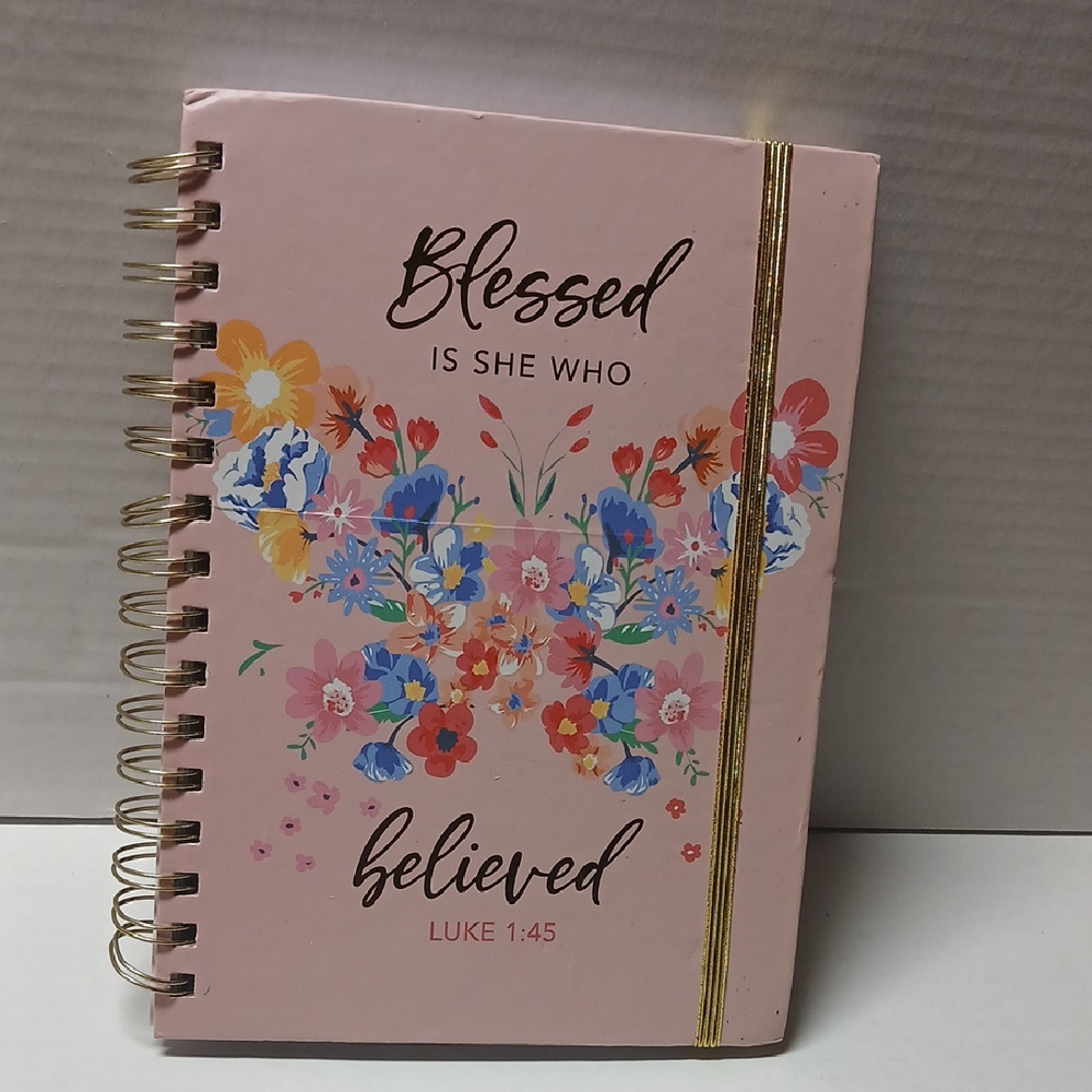 Floral Pink Spiral Notebook Blessee IS She Who Believed NWT